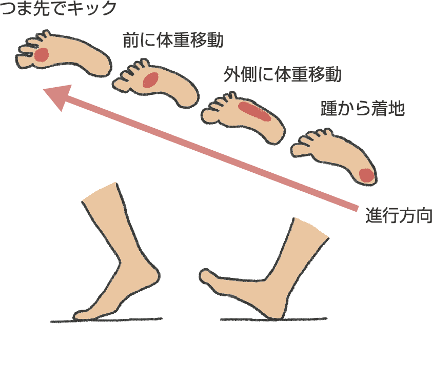 歩行時の足の重心移動
