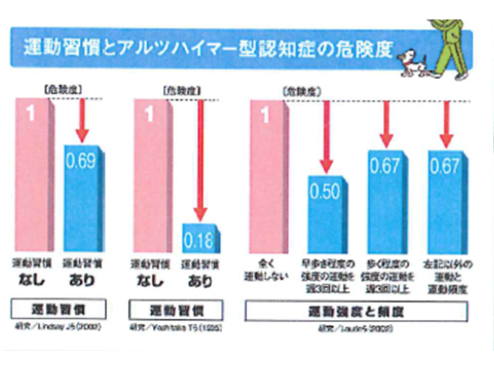 運動習慣とアルツハイマー型認知症の危険度