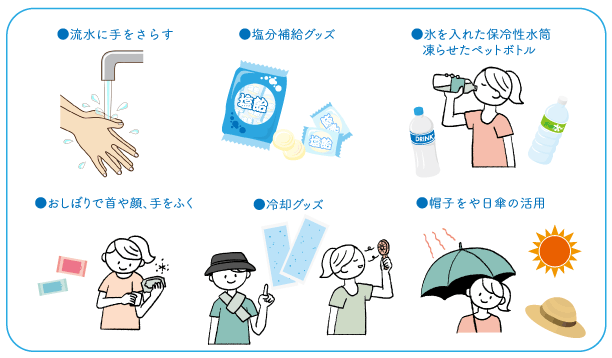 外出時の暑さ対策のイメージ画像