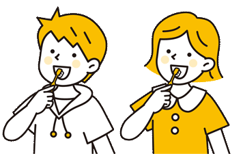 歯をみがく子供たち