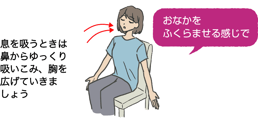 大きく息を吸うイメージ画像