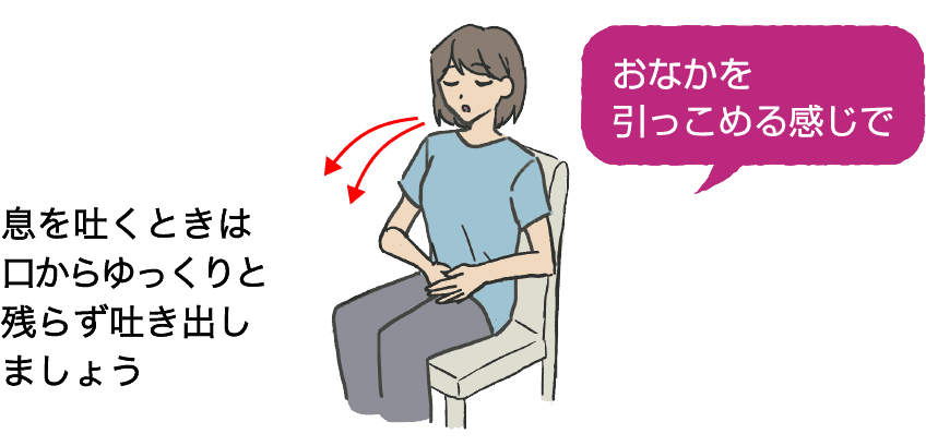 大きく息を吐くイメージ画像