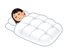1日7から8時間の睡眠をとるイメージ