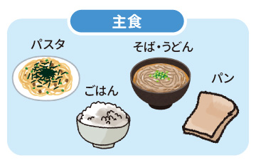 主食(パスタ、ごはん、そば・うどん、パン)