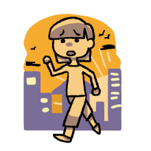 一人で歩きまわるイメージ画像