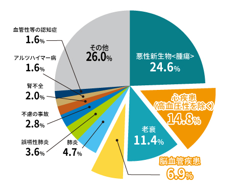 令和4年死因順位別死亡数の割合のグラフ